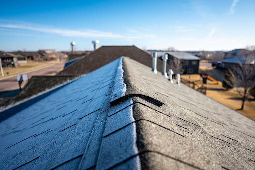 an asphalt roof with snow